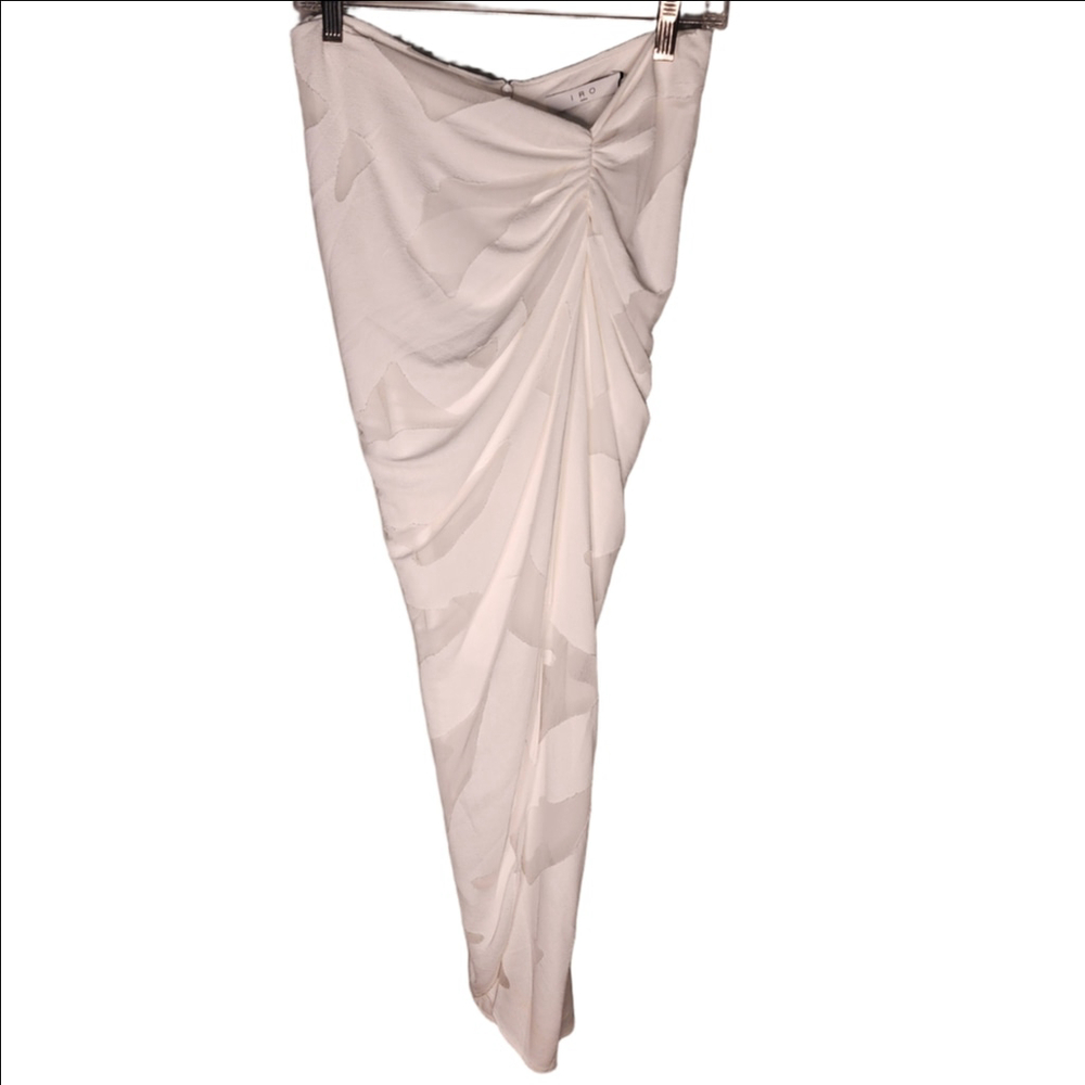 IRO Paris Selima White Draped Asymmetrical Midi Skirt S NWT